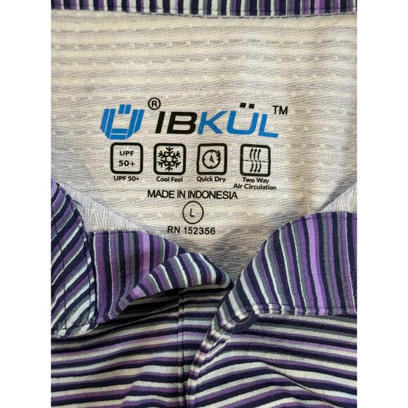 IBKUL Long Sleeve Golf Shirt L – UPF 50+ IceFil Top, Cooling Performance purple - Picture 2 of 4
